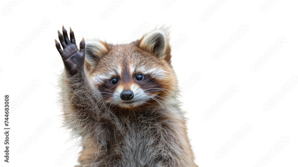 Small Raccoon Standing on Hind Legs