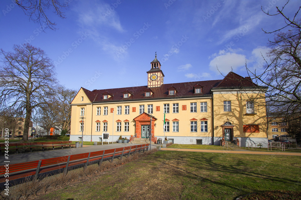 The town hall of Velten in the federal state of Brandenburg, Germany