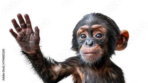 Chimpanzee Raising Hand Up © Daniel