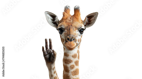 Close-Up of Giraffes Face and Hands