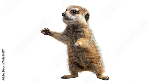 Small Meerkat Standing on Hind Legs
