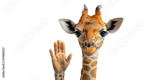 Giraffe Reaching Towards Camera