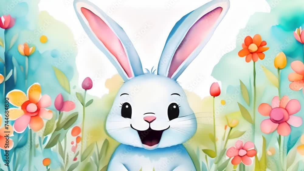 Cute easter bunny talking generative ai animation Cute easter bunny talking generative ai animation