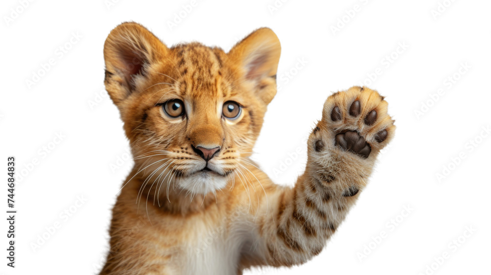 Baby Lion Cub Holding Paw Up Baby Lion Cub Holding Paw Up