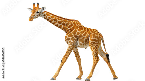 A Giraffe Walking on White Background © Daniel