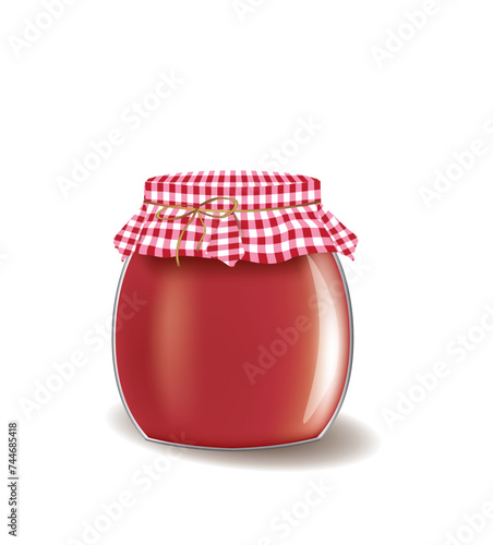 Red jam jar, vector illustration