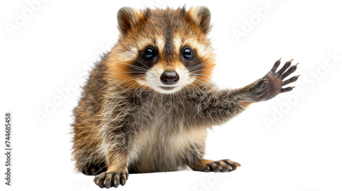 Small Raccoon Standing on Hind Legs