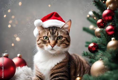 cat with christmas tree © Seema