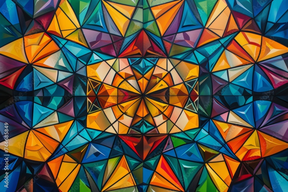 Multicolored stained glass mosaic. Abstract background.
Multicolored stained glass mosaic. Abstract background.