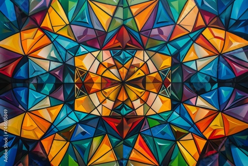 Multicolored stained glass mosaic. Abstract background. 