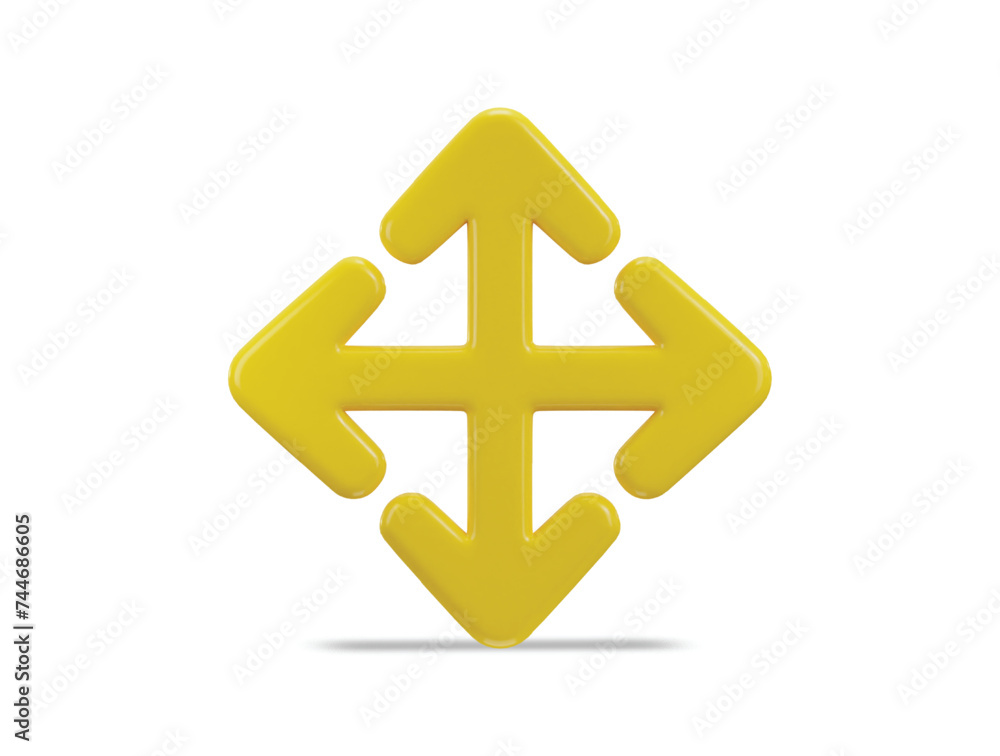 Fototapeta premium 3d move arrow icon vector illustration