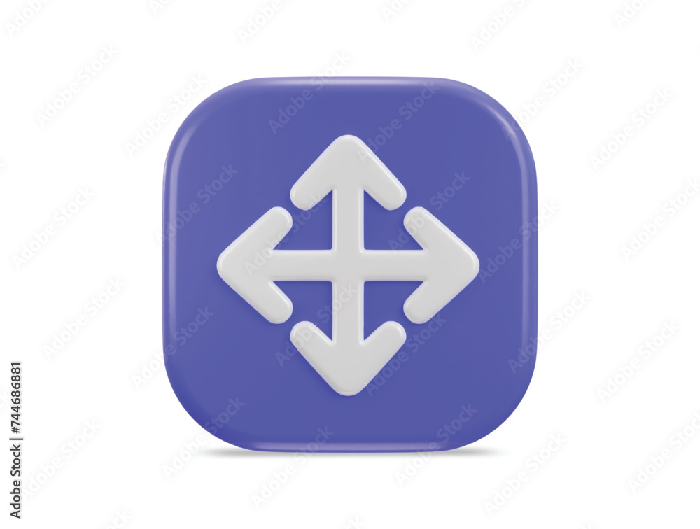 3d move icon with button icon vector illustration 3d move icon with button icon vector illustration