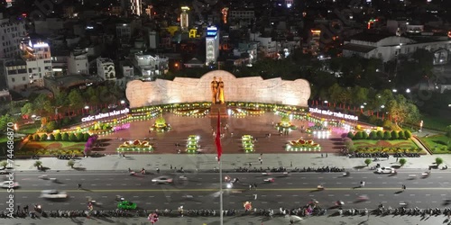 Hyperlapse in Quy Nhon Square, Binh Dinh province, Viet Nam  photo