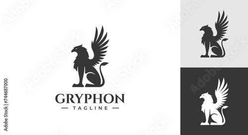gryphon logo vector illustration, griffin logo template