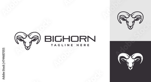 bighorn logo vector illustration, sheep ram logo template