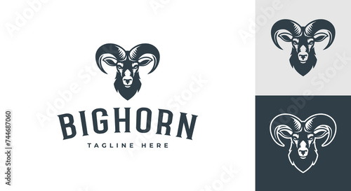 bighorn logo vector illustration, sheep ram logo template photo