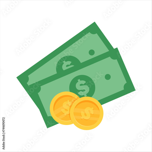 Vector dollar icon set. dollar value vector wallet and credit card money spending ideas.