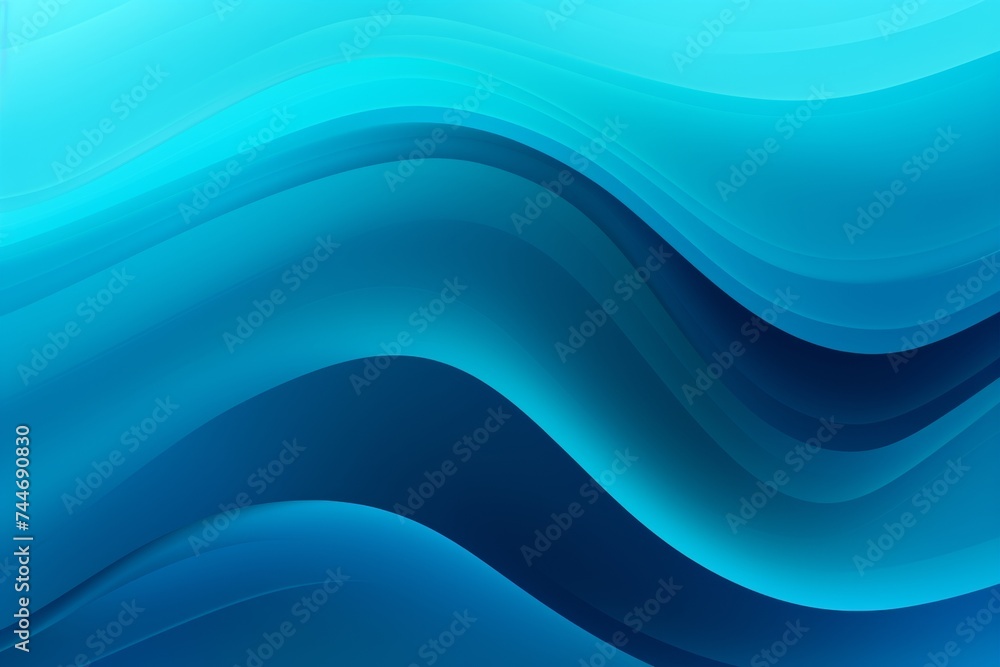 Obraz premium Teal to Turquoise Blue abstract fluid gradient design, curved wave in motion background for banner, wallpaper, poster, template, flier and cover