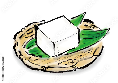 豆腐の手書き和風イラスト素材