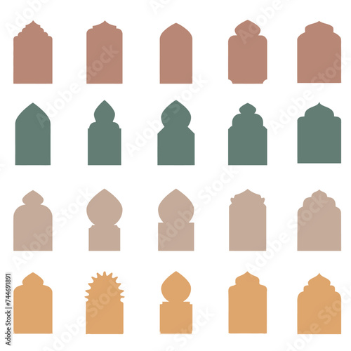 islamic mosque vector icon template illustration