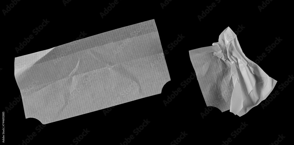 White crumpled tobacco rolling paper isolated on black, no smoking White crumpled tobacco rolling paper isolated on black, no smoking