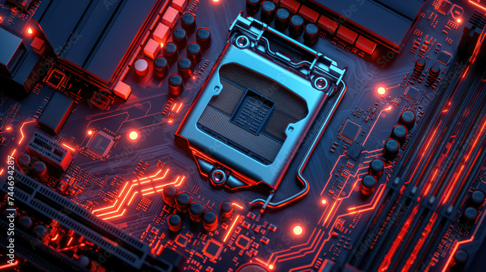 Computer motherboard, modern technology graphic design Computer motherboard, modern technology graphic design