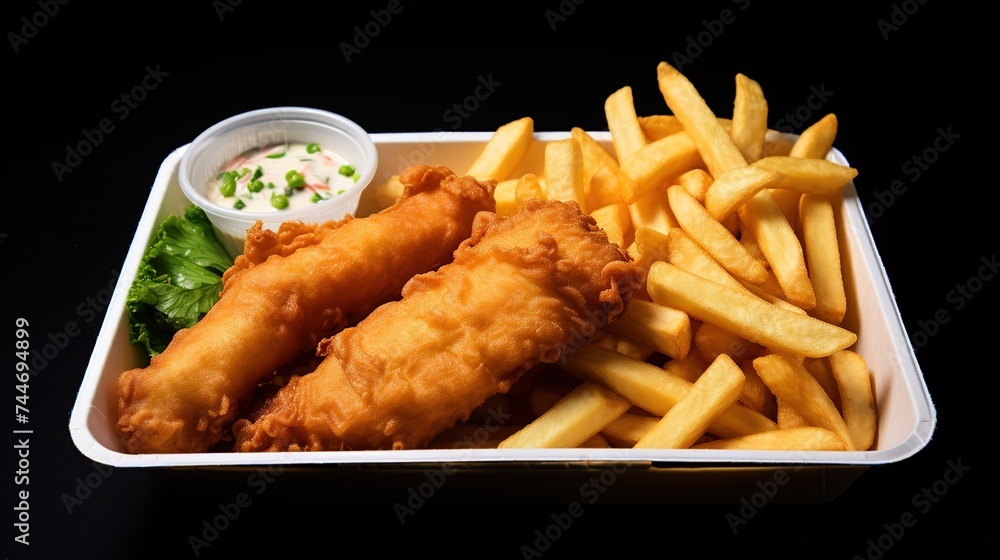 Traditional British fish and chips. Image for Cafe and Restaurant Menus Traditional British fish and chips. Image for Cafe and Restaurant Menus