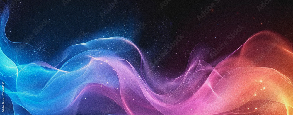 Background, neon, blue, pink, yellow, abstract, glowing, color, waves, black, dark, background, noise, texture, banner, poster, header, design