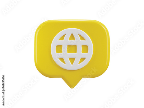 language translate icon 3d rendering vector illustration 