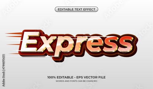 Express text effect. 3d speed font mockup. Editable flash sale graphic styles for sales headlines