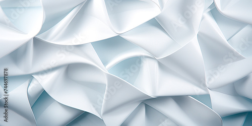Stunning white 3D geometric abstract background. The overlay creates a unique visual effect. A bright space with wavy decor adds depth and interest.