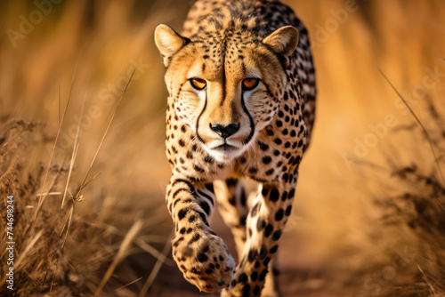 Graceful Predator: A Majestic Cheetah Observing its African Savanna Kingdom