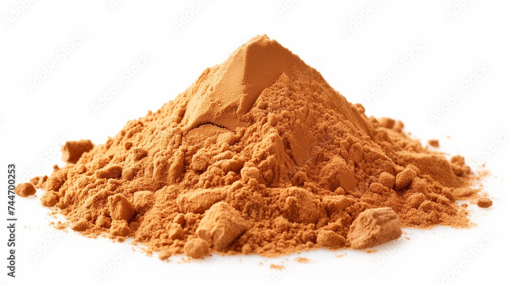 Cinnamon powder pile isolated on white Cinnamon powder pile isolated on white