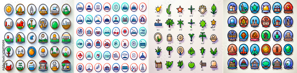 Icons for evaluation in separatist style. Modern and elegant design. Suitable for various types of assessments.