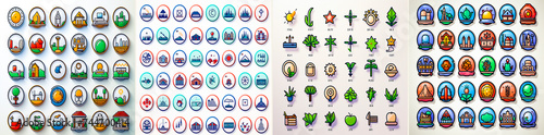Icons for evaluation in separatist style. Modern and elegant design. Suitable for various types of assessments. photo