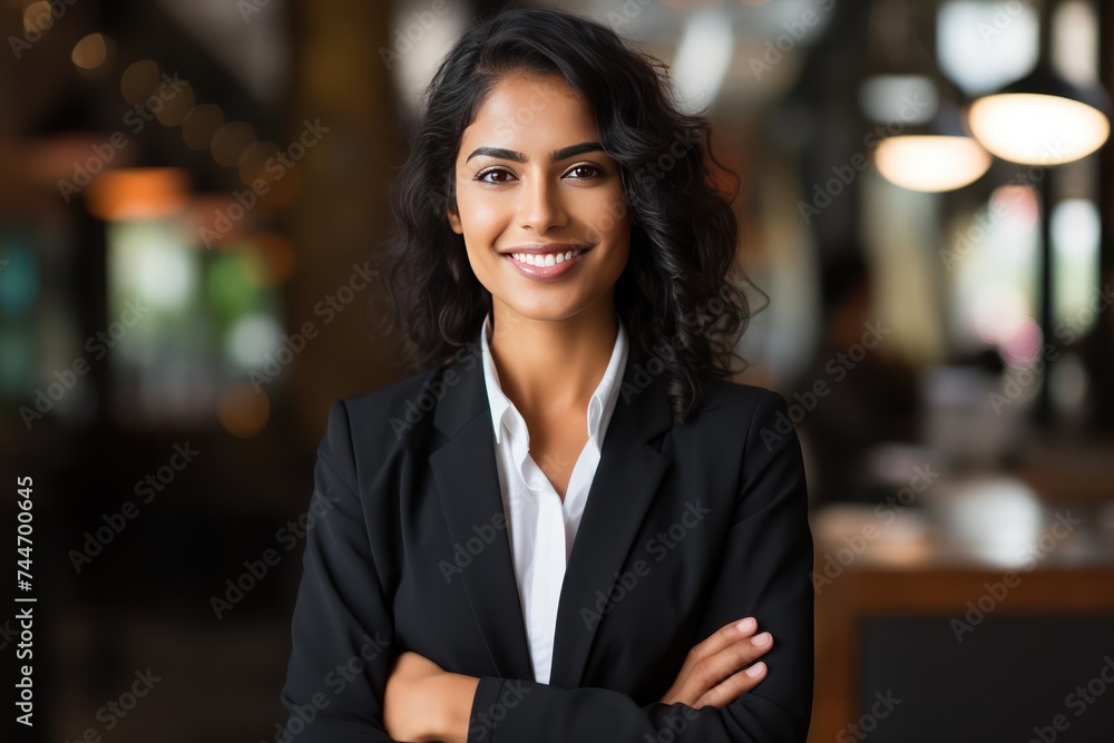 Smiling Indian Business Woman A Picture of Confidence and Success Smiling Indian Business Woman A Picture of Confidence and Success
