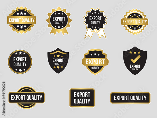 Gold and black export quality label stamp badge banner