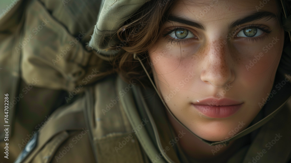 Portrait of an Israeli female soldier, Portrait of an Israeli girl in combat gear with a weapon in her hands. A girl soldier of the Israeli army, Confident Israeli soldier walking in the city.
Portrait of an Israeli female soldier, Portrait of an Israeli girl in combat gear with a weapon in her hands. A girl soldier of the Israeli army, Confident Israeli soldier walking in the city.