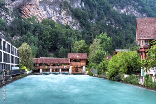 Weir on the Aare in Interlaken, Switzerland © Bogdan Lazar