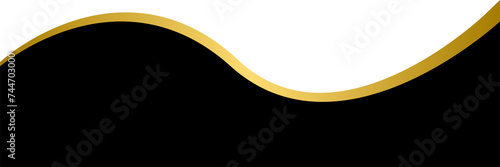 Black and gold curved gradient border header and footer