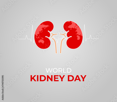 World Kidney Day. Holiday concept. Template for background with banner, poster and card. Vector illustration.