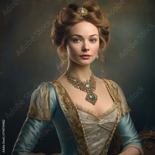 Noblewoman Portraits VintageInspired Elegance and Regal Aura photo