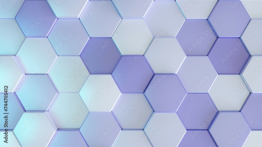 Purple and white abstract hexagon background. 3D rendering of geometric pattern. Purple and white abstract hexagon background. 3D rendering of geometric pattern.
