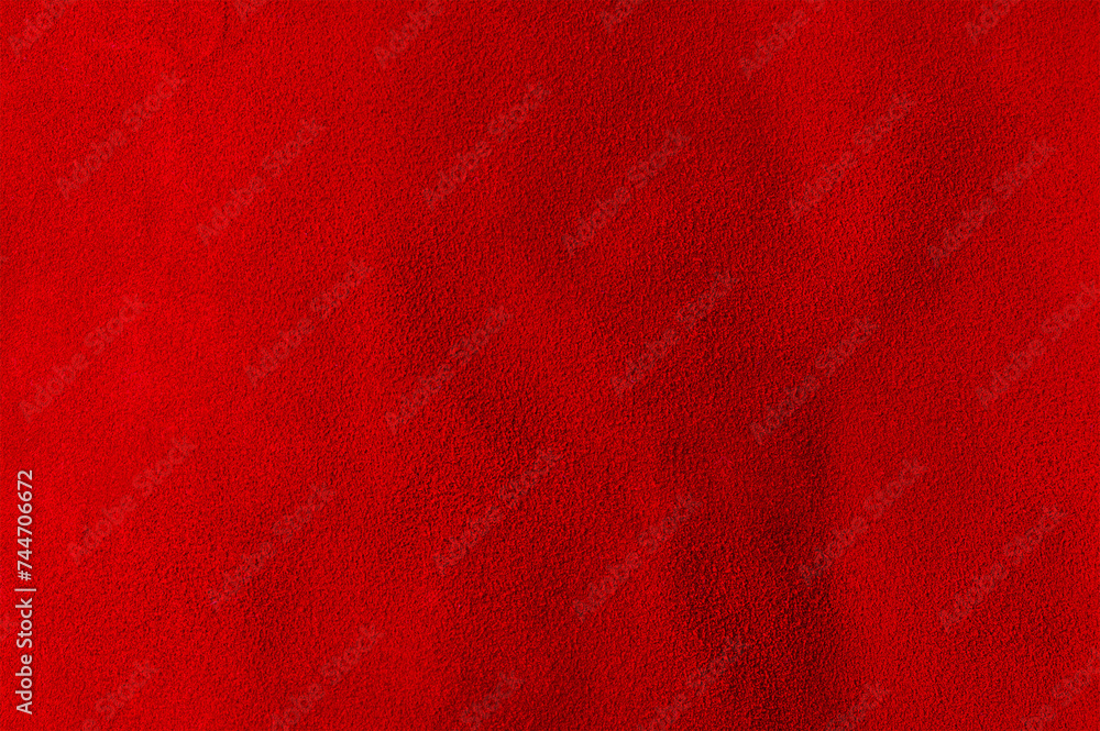 Red background from a natural suede piece of material. Macro photo of red velvet texture. - obrazy, fototapety, plakaty 