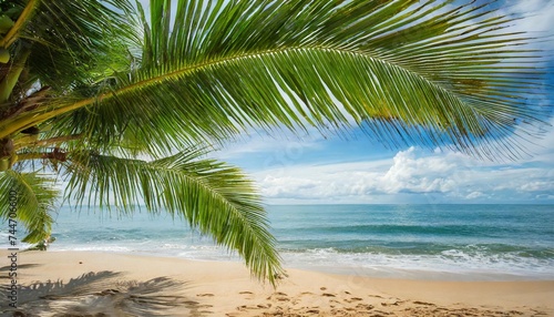 coconut tree leaves foreground