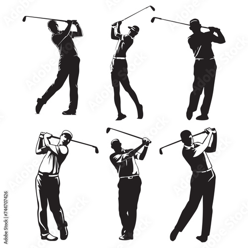 Set of Golf Silhouettes, vector.