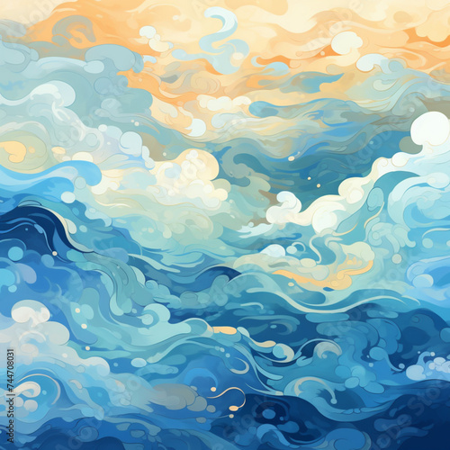 sea waves and clouds