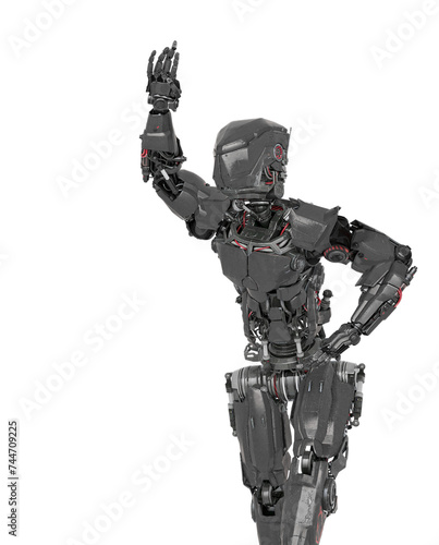 robot soldier is waving and also calling © DM7