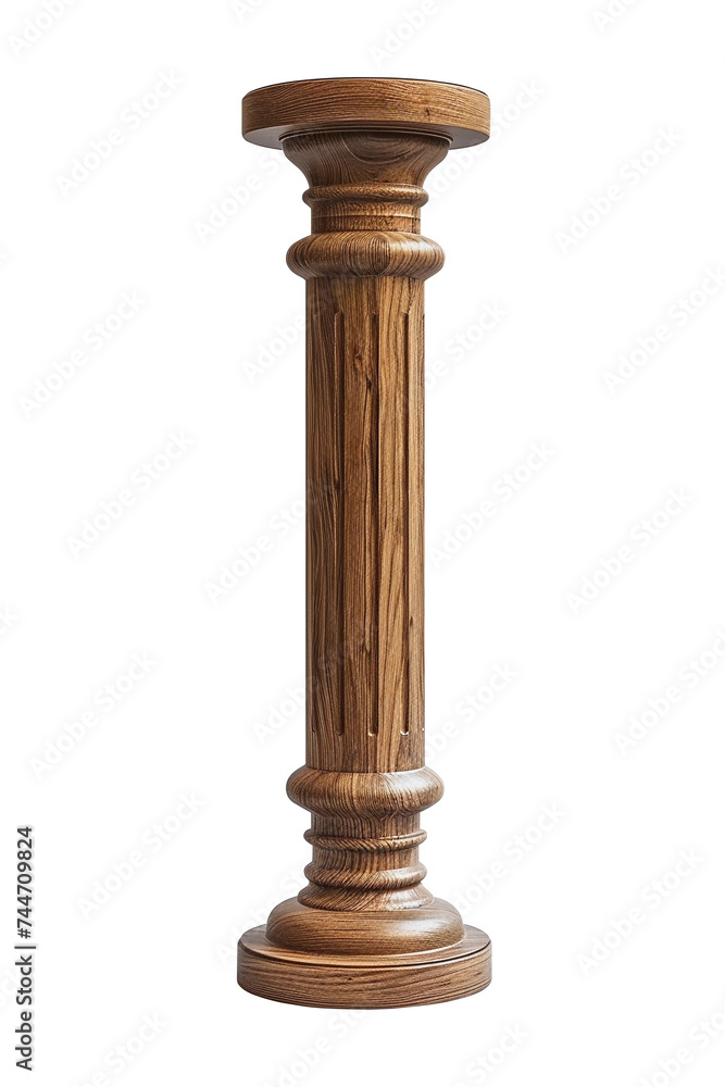 Wooden pedestal on transparent background, PNG Wooden pedestal on transparent background, PNG