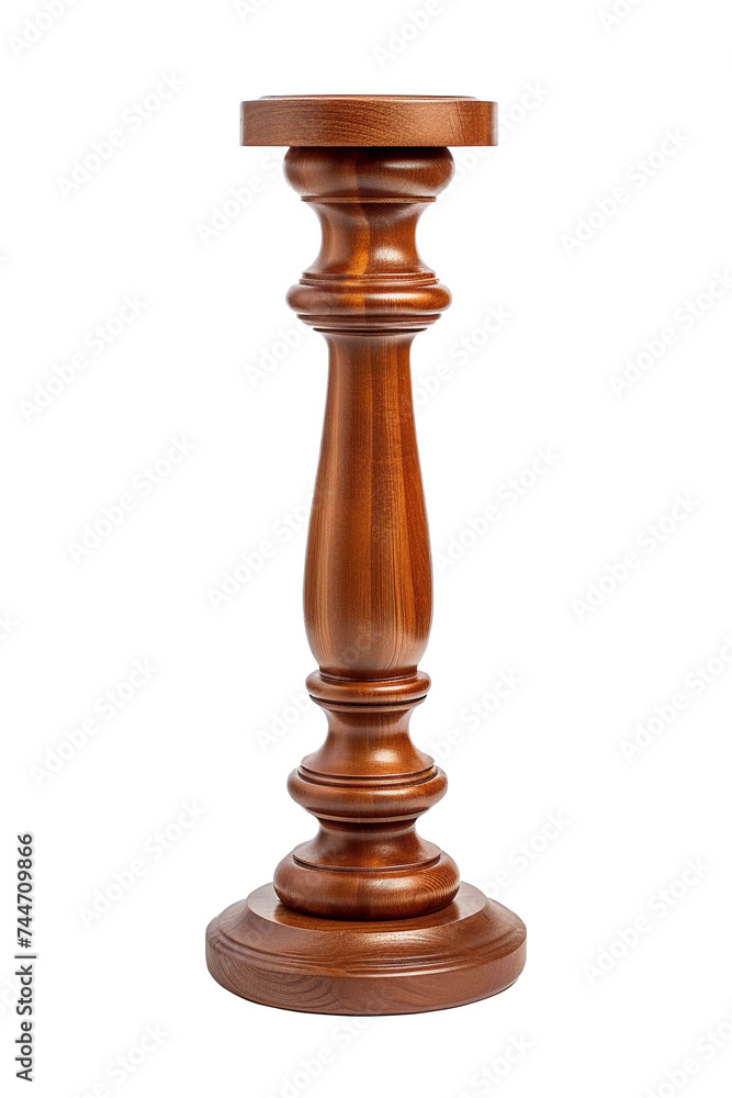 Wooden pedestal on transparent background, PNG